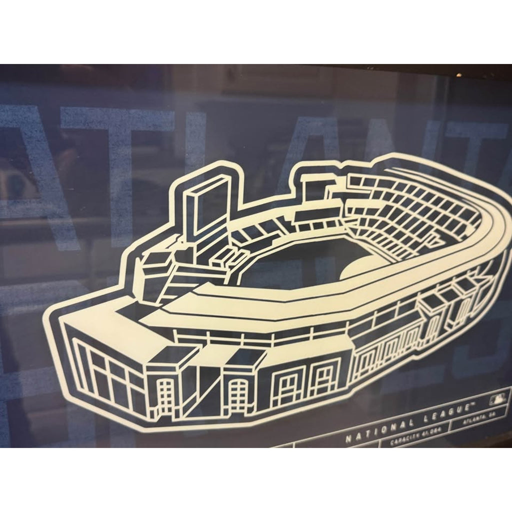 Atlanta Braves Truist Park Stadium Blueprint Framed Wall Art MLB Open Road Brand