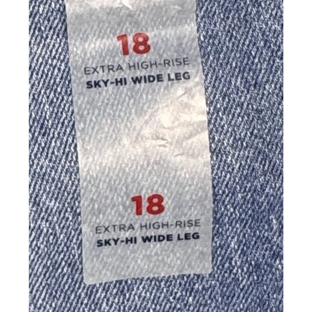 Old Navy Sky-Hi Wide Leg Braided Jeans Womens 18 Extra High Rise NWT Denim