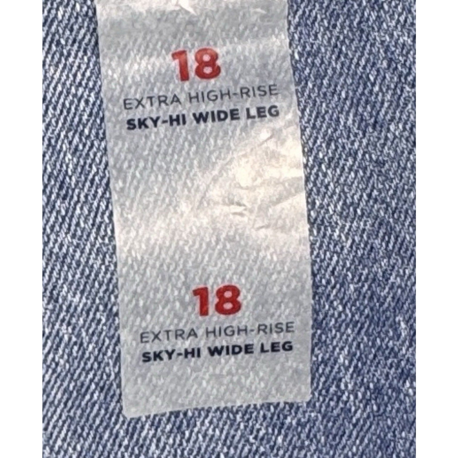 Old Navy Sky-Hi Wide Leg Braided Jeans Womens 18 Extra High Rise NWT Denim