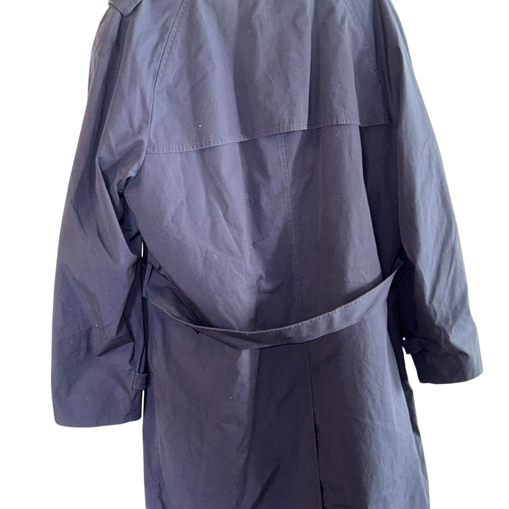 Vintage US Military Navy Blue Trench Coat Raincoat Men’s 44L P7530
