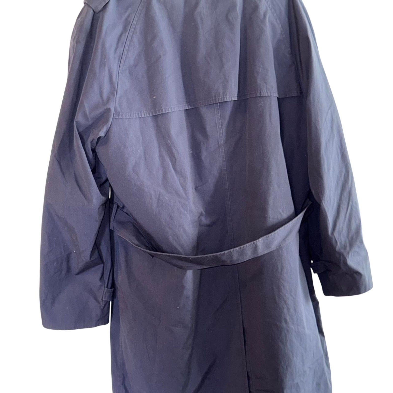 Vintage US Military Navy Blue Trench Coat Raincoat Men’s 44L P7530