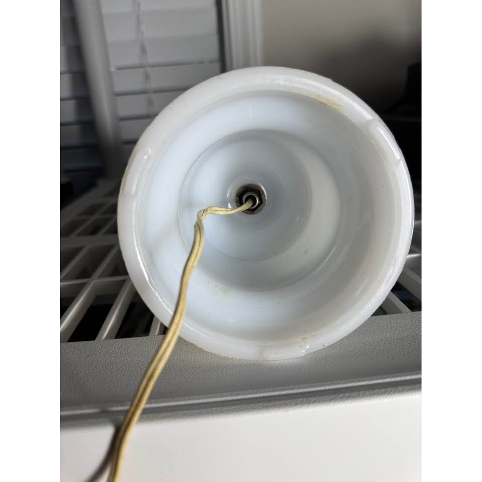 Vintage 1950s-1960s White Milk Glass Hobnail Table Lamp 12” Mid-Century Working