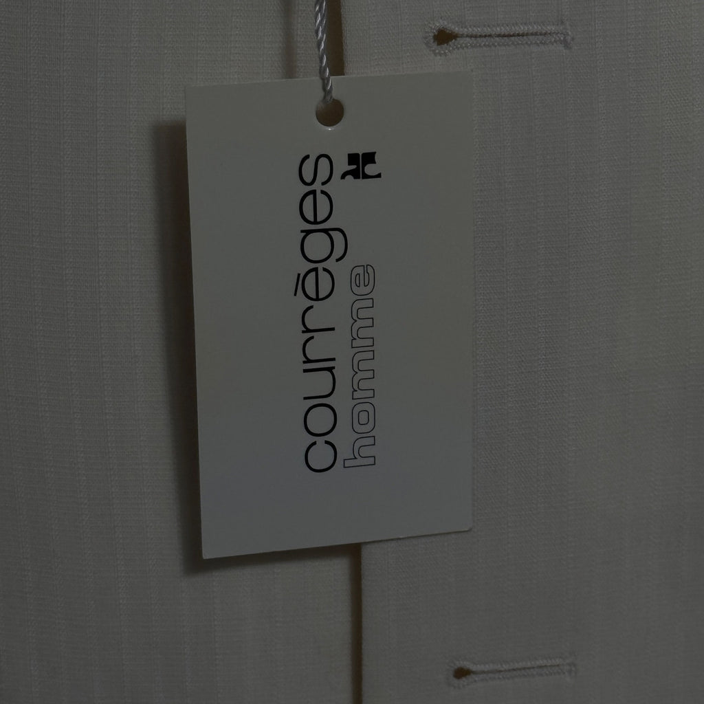 NWT Courrèges Homme Ivory Virgin Wool 2 Piece Suit EU 47 French Designer