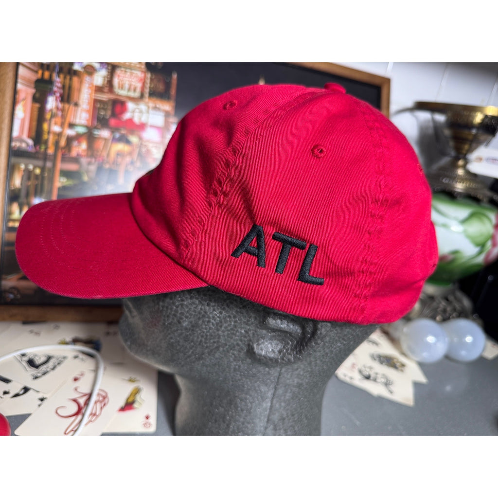 Rare Atlanta Exclusive Polo Ralph Lauren Polo Bear ATL Strapback Hat Red Dad Cap