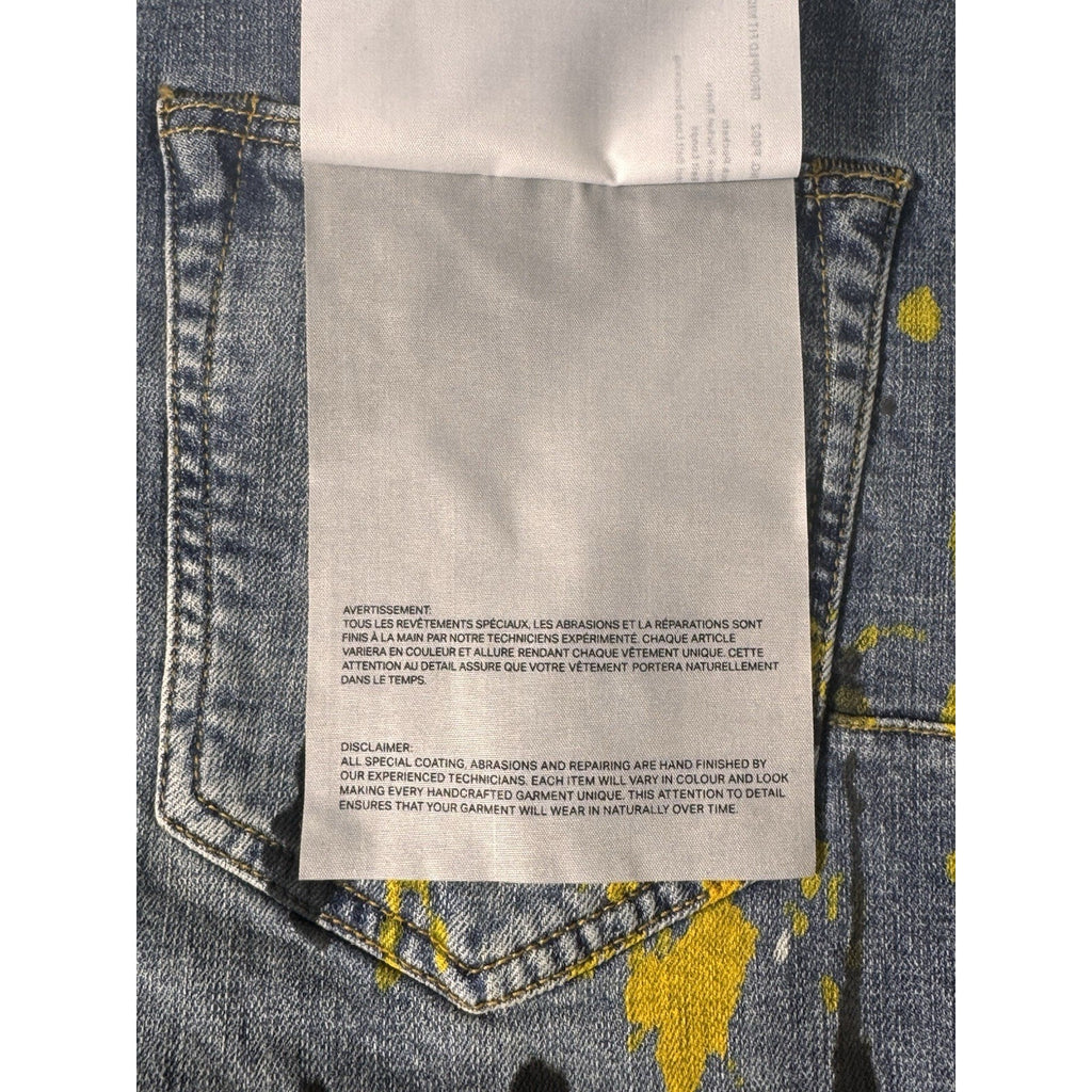 $290 Rare Purple Brand P002 Atlanta Exclusive Gold Paint Splatter Jeans Sz 34x34