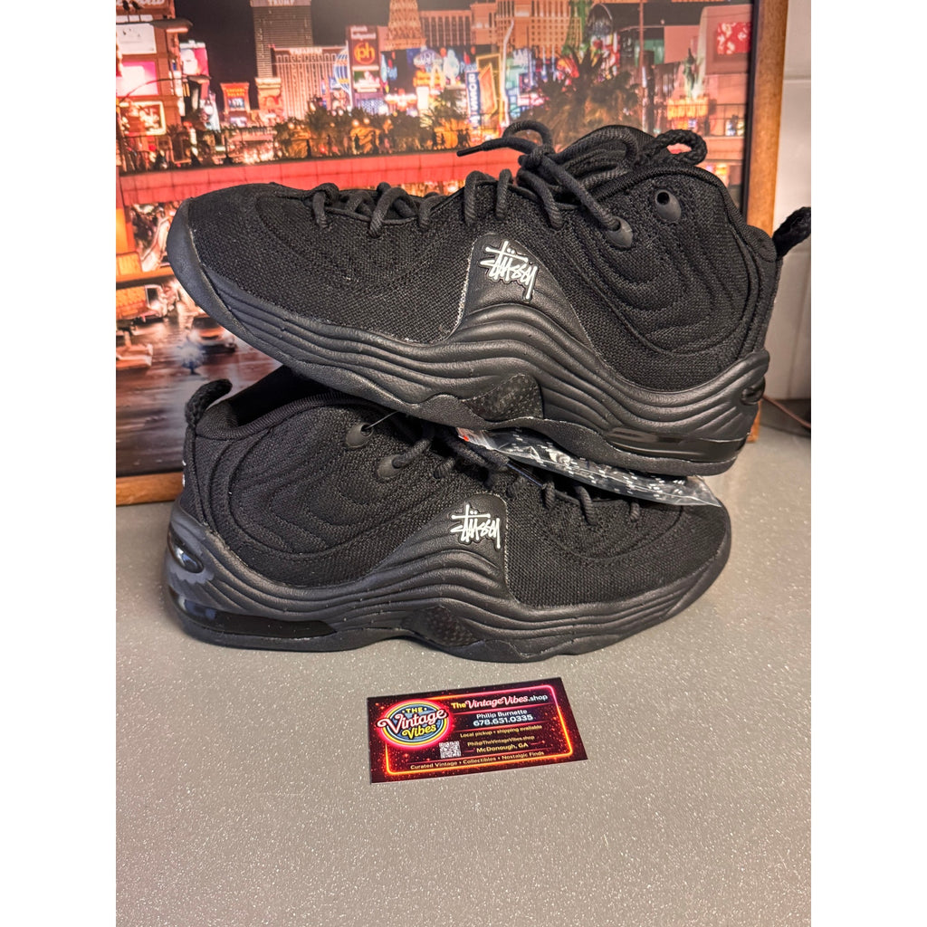 Nike X Stussy Air Penny 2 Black DQ5674001 Mens 7.5 Womens 9 Brand New Sealed