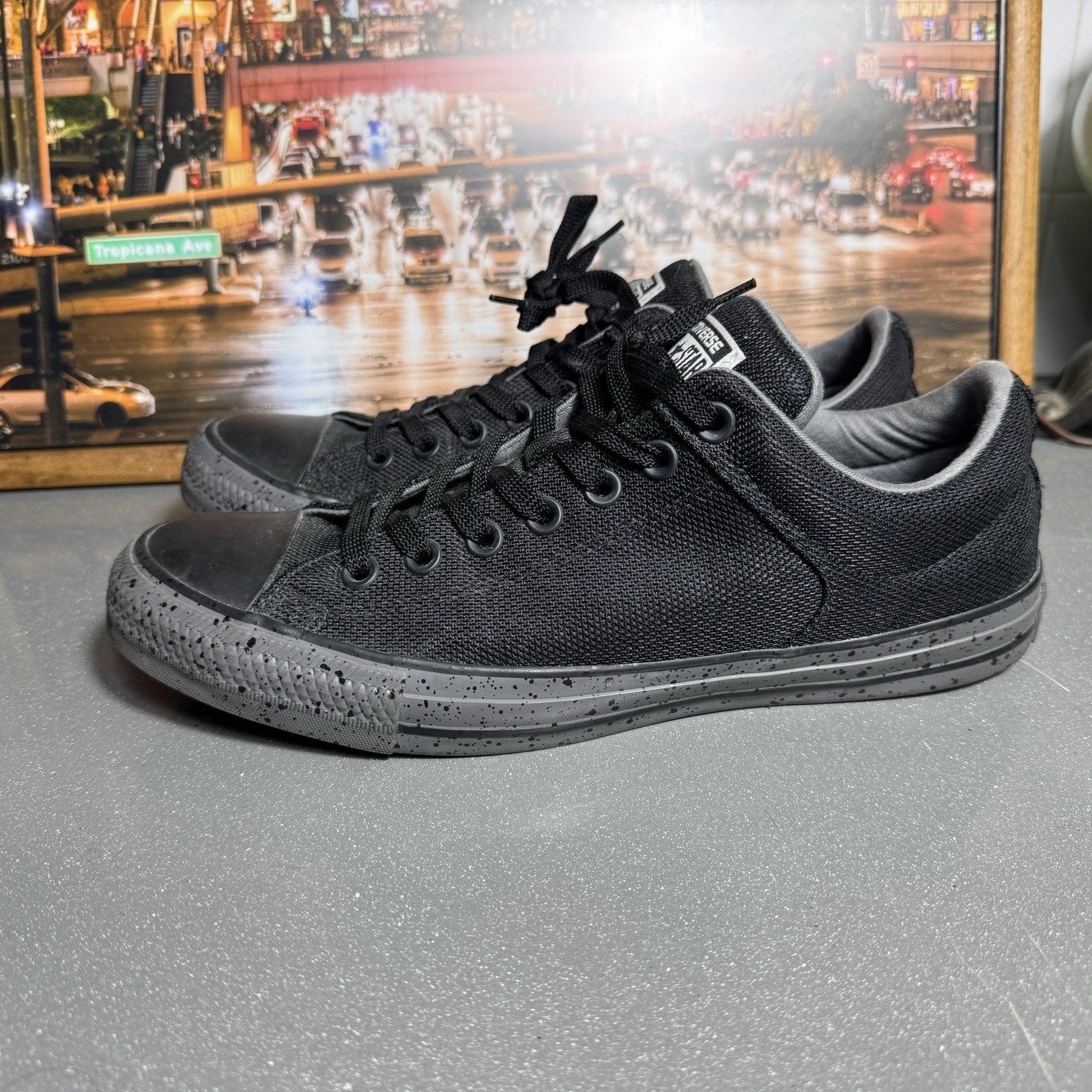 Converse All Star Low 160297C Triple Black Gray Speckled Sneakers Men’s 9.5