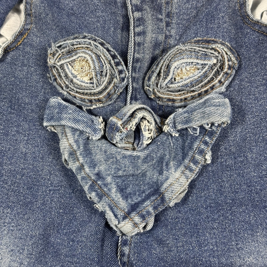 Rare Ghost Supply x Chaotix Studios 1 of 1 Reworked Alien Face Denim Jeans 32x27