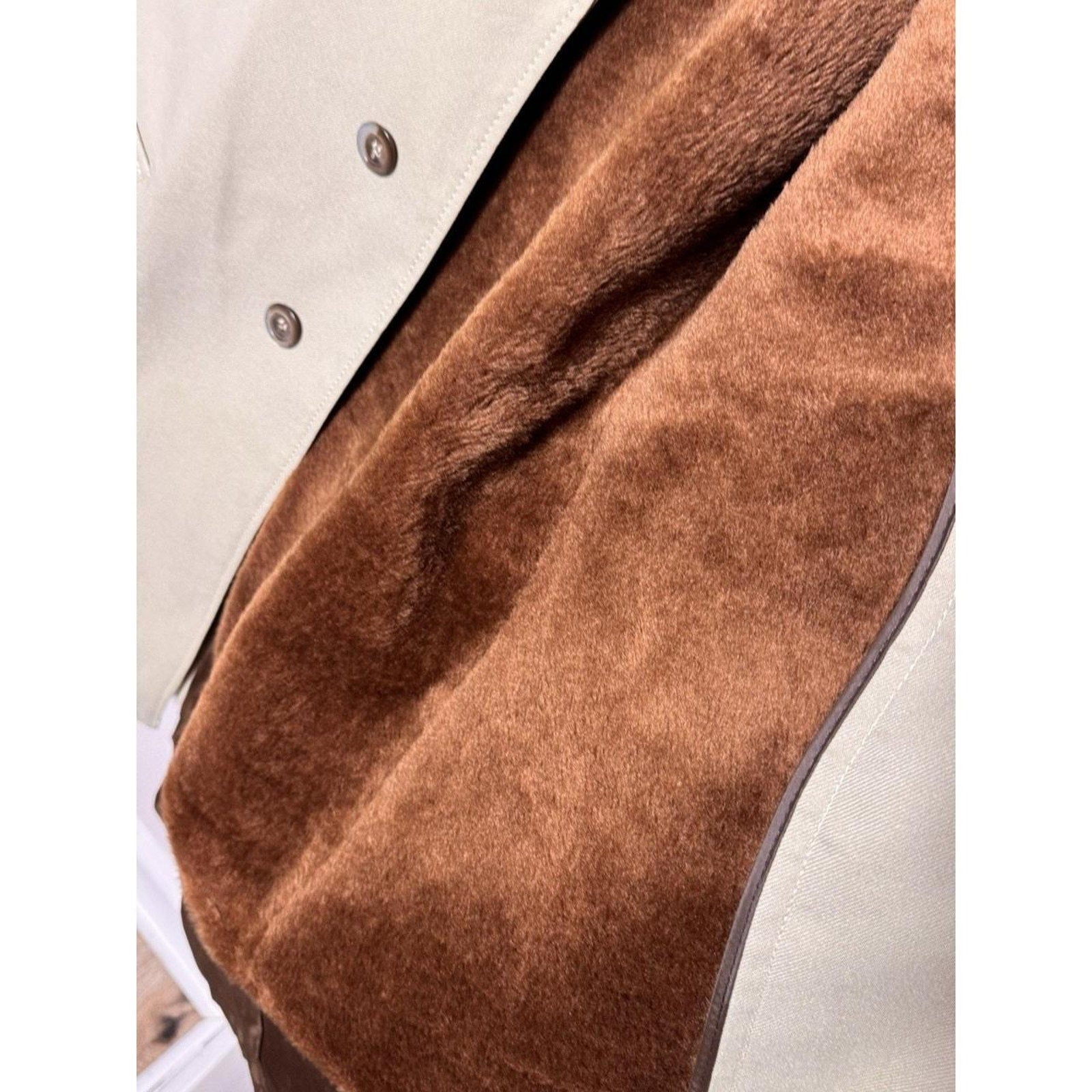 1960s Botany Weathertopper Tan Overcoat Sz L Brown Lining Wool Blend Trench Coat