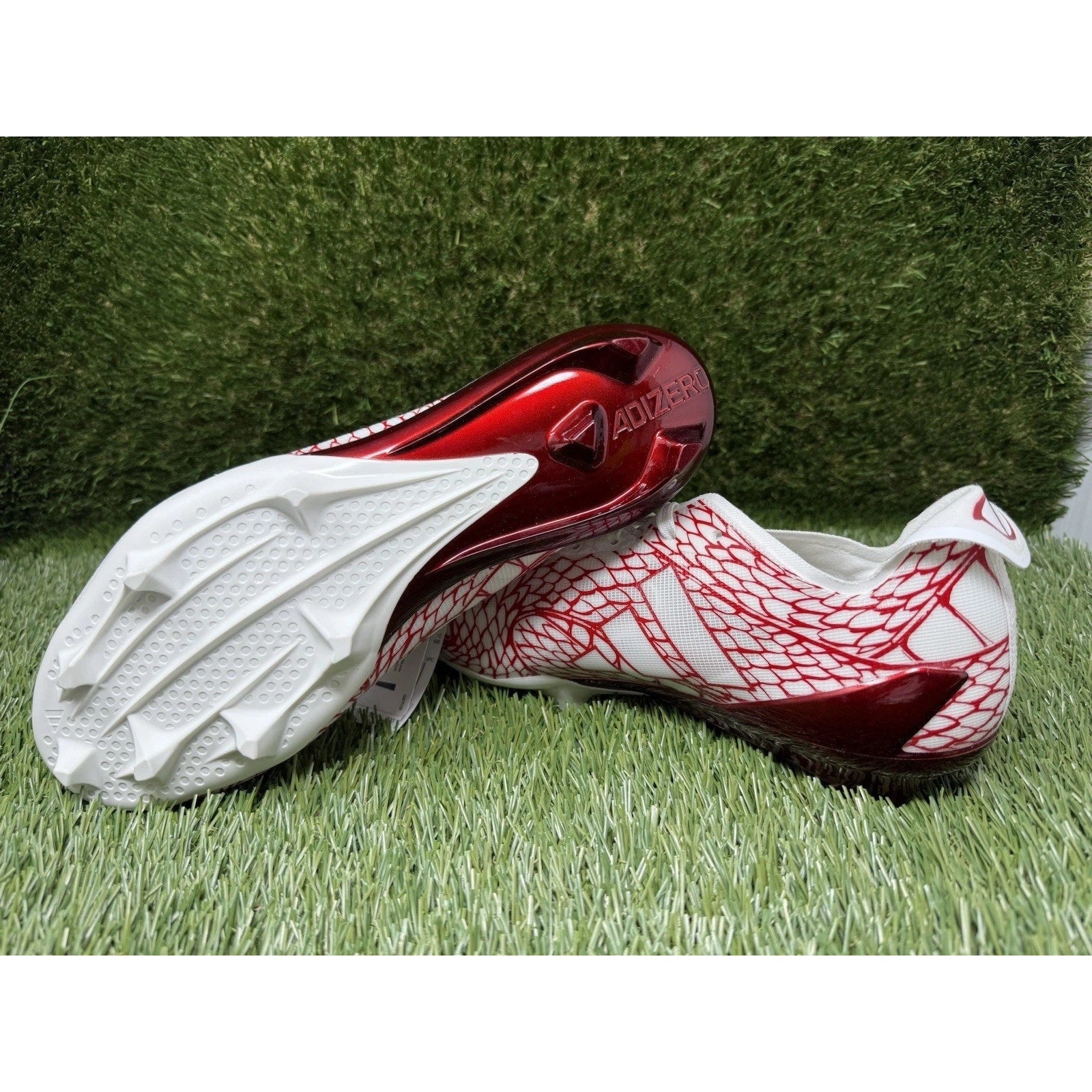 Adidas Adizero Electric Football Cleats White Red IH8571 Sz 18 NWT