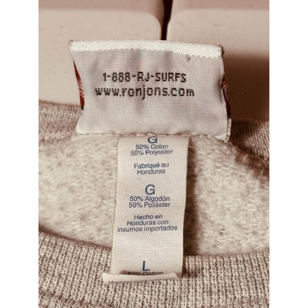 Vintage Ron Jon Surf Shop Panama City Beach Crewneck Sweatshirt Large Gray Surf