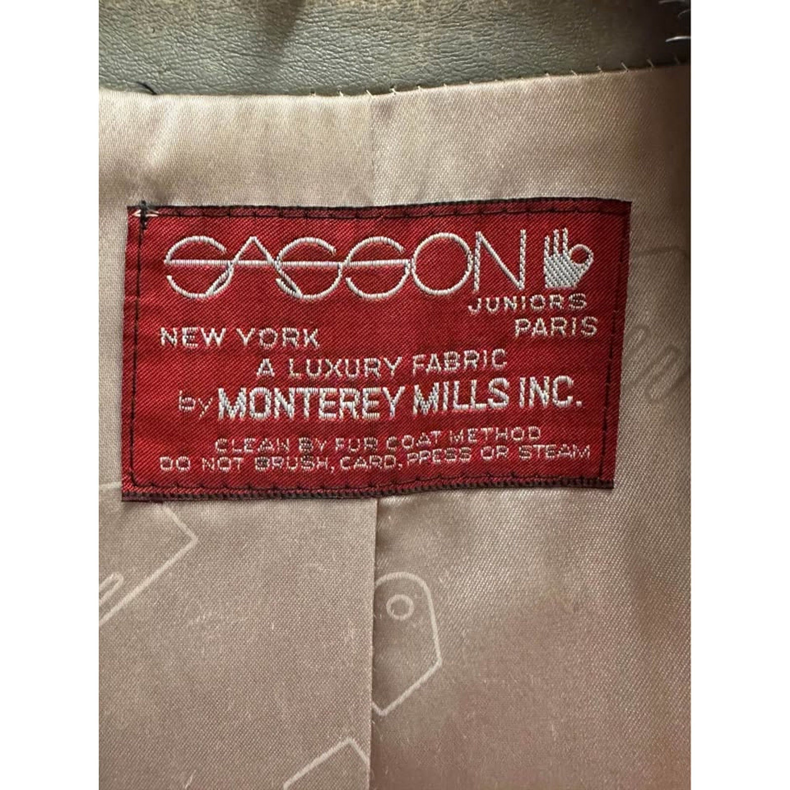 Vtg Gray Faux Fur Coat Sasson Juniors Paris Monterey Mills Luxury Fabric Jacket Women’s M/L