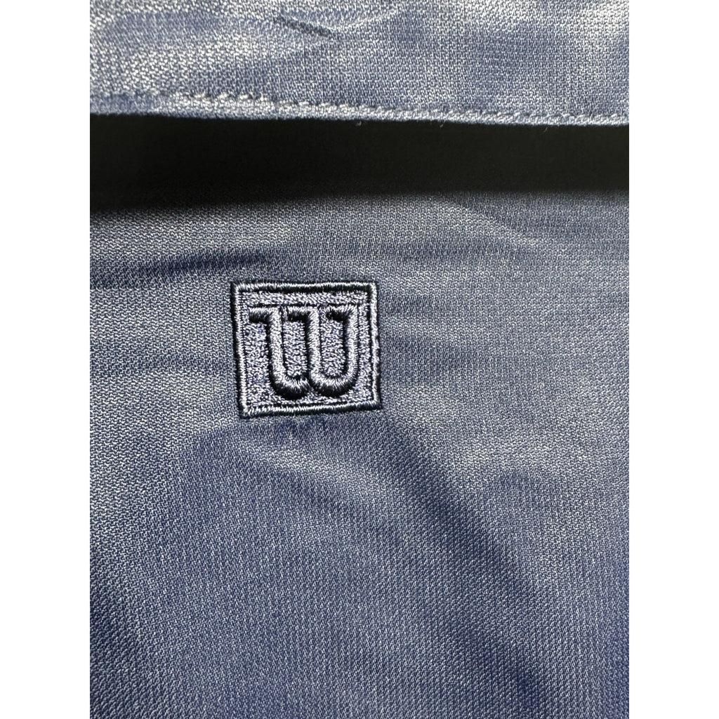 Vtg Wilson Lightweight Windbreaker Jacket Navy Blue Plaid Lined Full Zip Size L