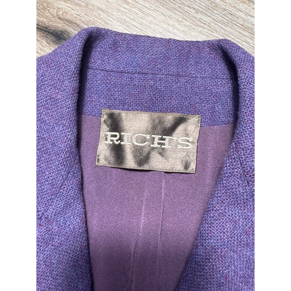Vtg 50s Friedmont Rich’s Purple Wool Blazer ILGWU Union Jacket USA Sz Small 4-6