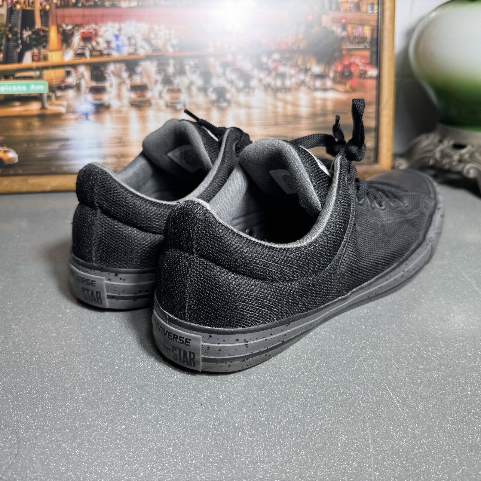 Converse All Star Low 160297C Triple Black Gray Speckled Sneakers Men’s 9.5