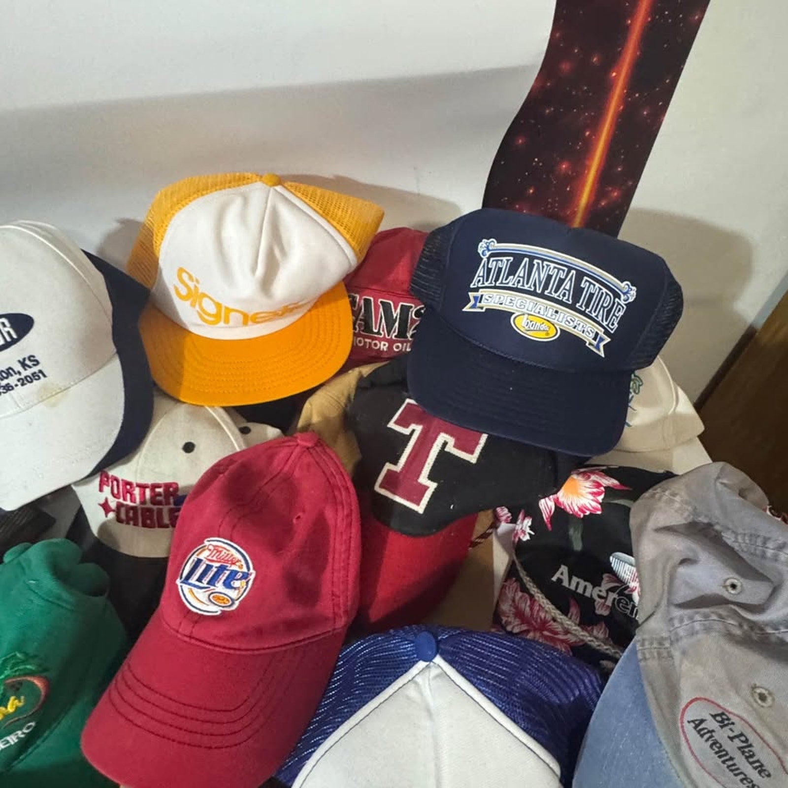 Vtg Trucker Hat Lot 60+ Ford Goodyear A&W Subaru Promo Snapback Caps