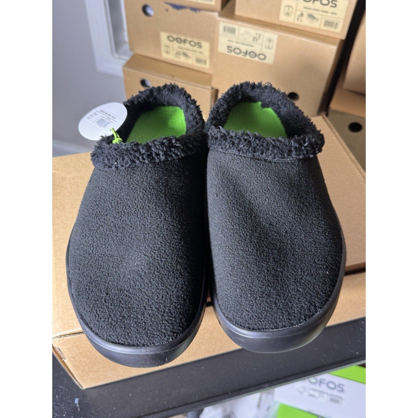 OOFOS OOcoozie Mule Men’s Slip-On Shoes Black Size 12 Comfort Recovery Clogs