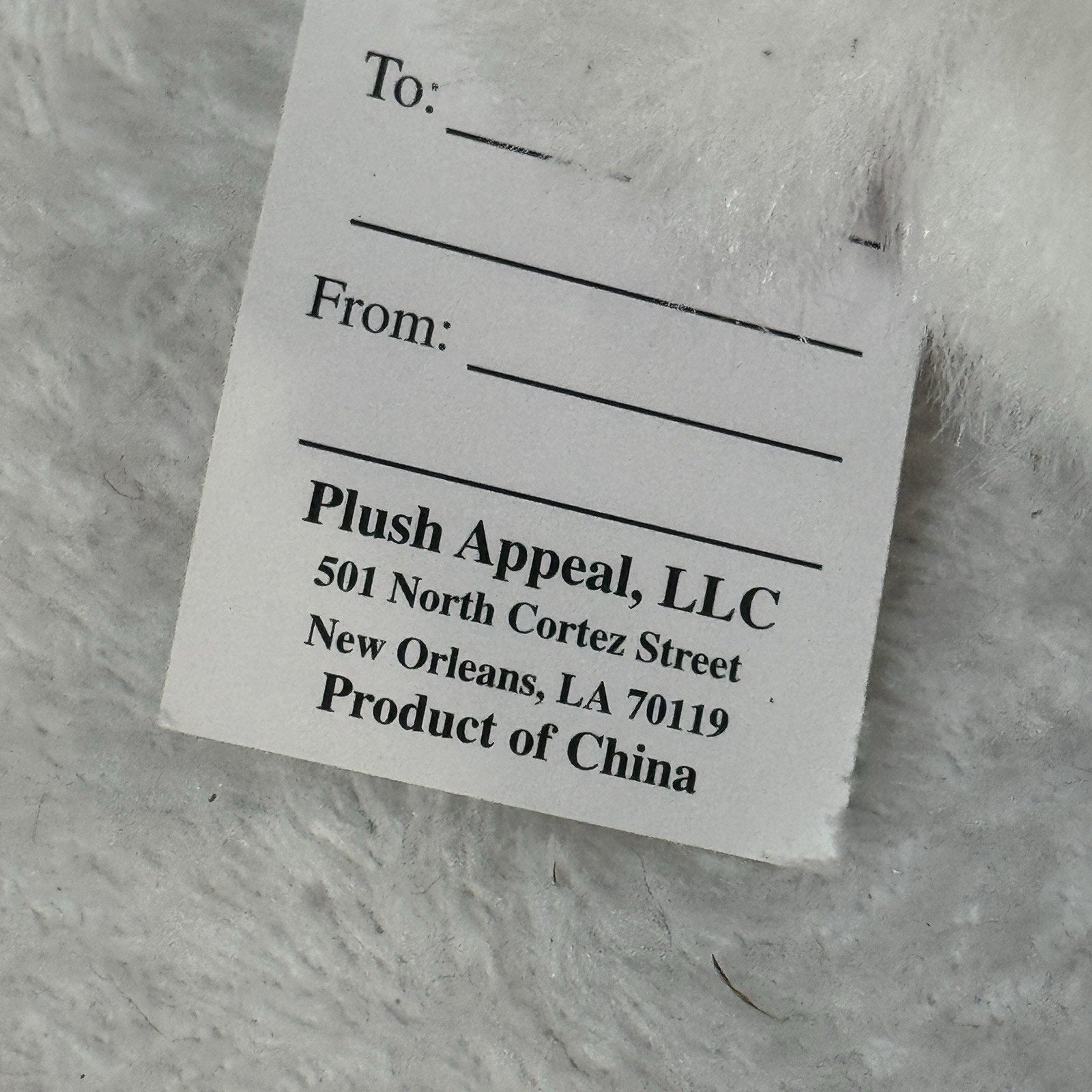 Plush Appeal Valentine Angel Bear Plush Doll White Faux Fur Red Heart Blue Eyes