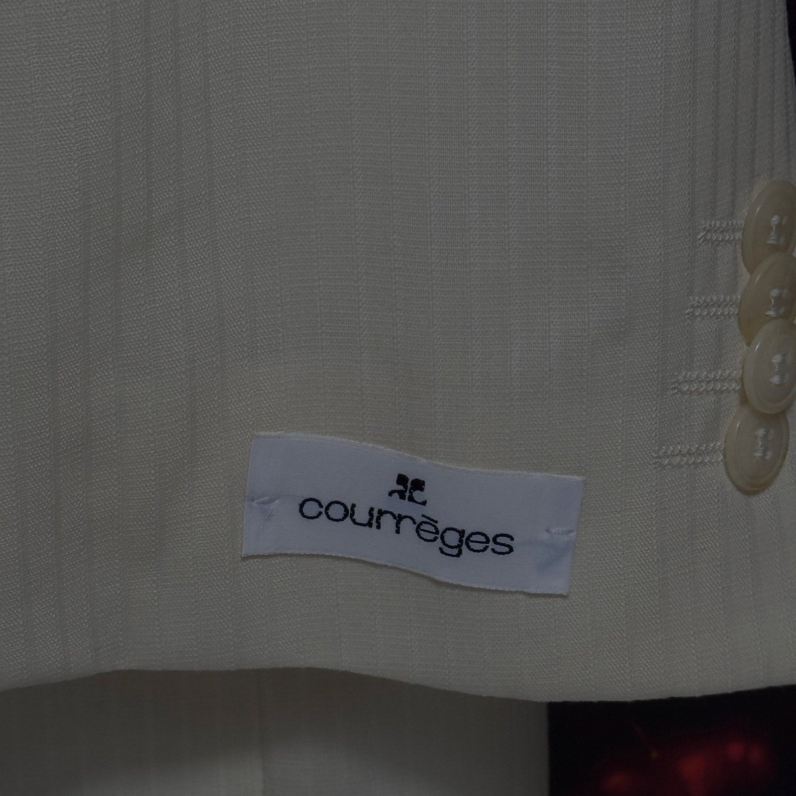 NWT Courrèges Homme Ivory Virgin Wool 2 Piece Suit EU 47 French Designer