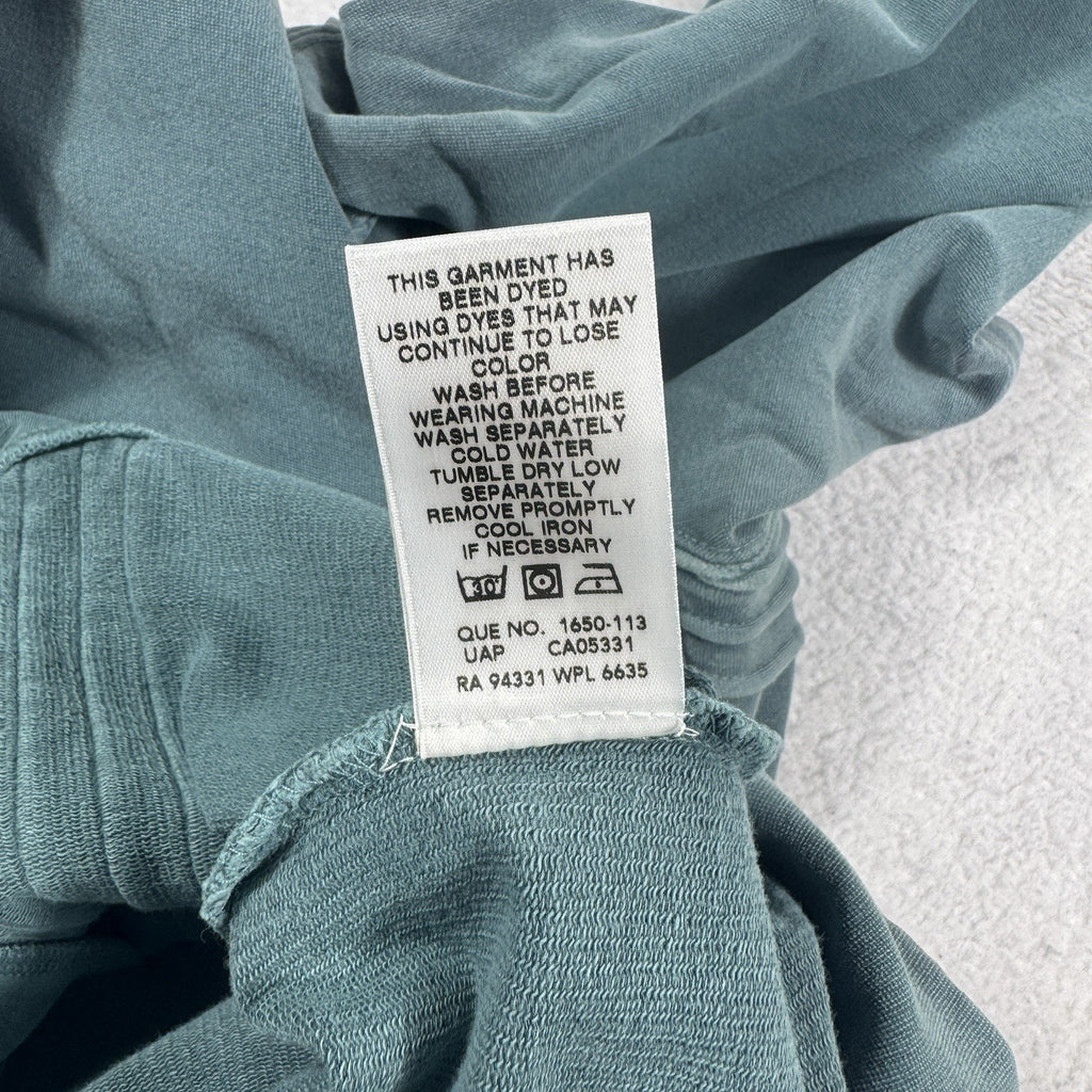 Woolrich Garment Dyed Full Zip Hoodie Womens M Blue Green Stretch Sweatshirt