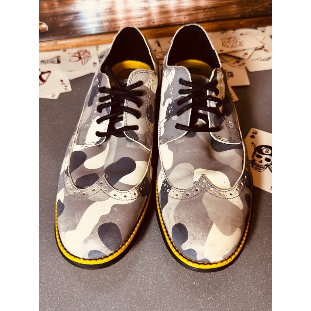 Cole Haan OriginalGrand Golf Wingtip Oxford Shoes Gray Camo Leather Men’s Size 10M
