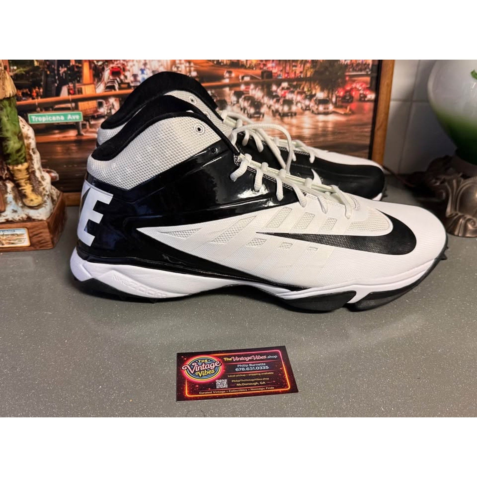 Nike Vapor Pro 3/4 Destroyer Turf Football Cleats White Black Mens 17 NWOB