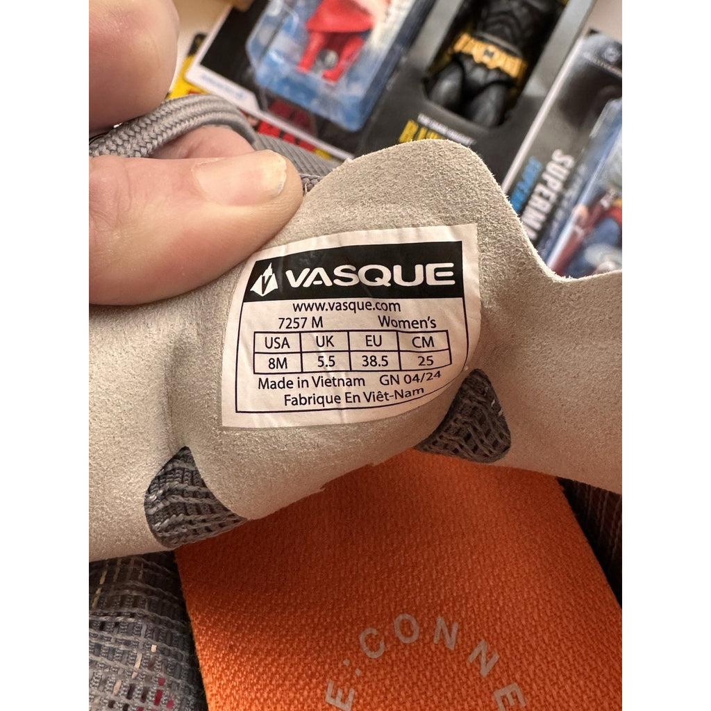 Vasque Womens Hiking Shoes Gray Orange Trail Outdoor Size 8 EU 38.5
