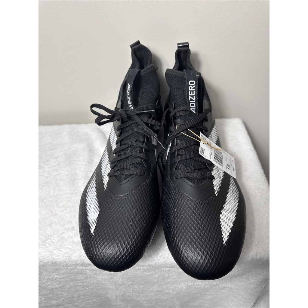 Adidas Adizero Impact Football Cleats Mens Black, Silver Sneakers Shoes Sz 18