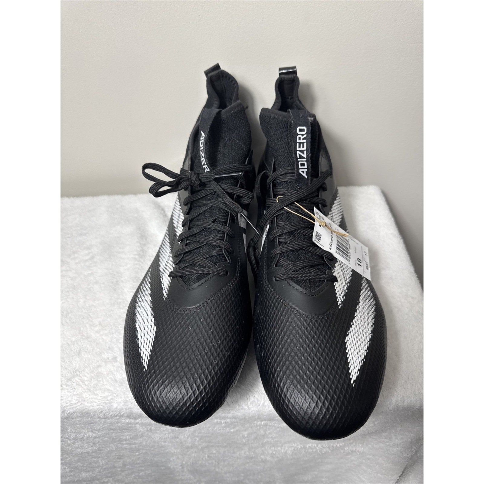 Adidas Adizero Impact Football Cleats Mens Black, Silver Sneakers Shoes Sz 18