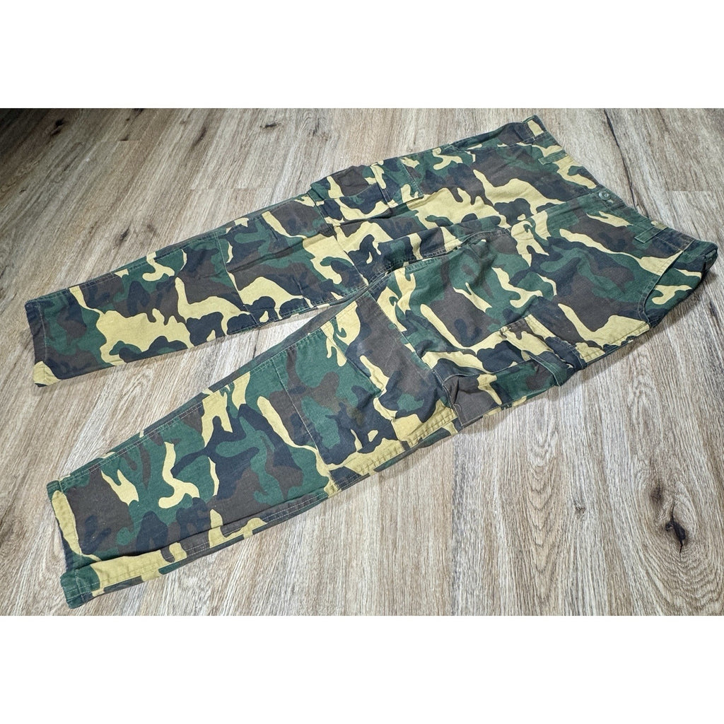 Vtg Sports Afield Woodland Camo Cargo Pants Men's L-XL 36x27 Tactical Hunting