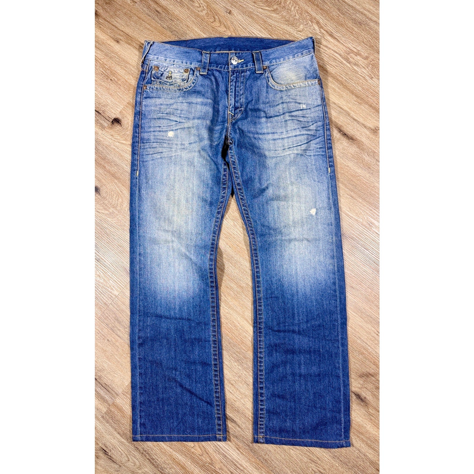 True Religion Ricky Straight Jeans Men’s 34x31 Y2K Medium Wash Denim 2013 Baggy