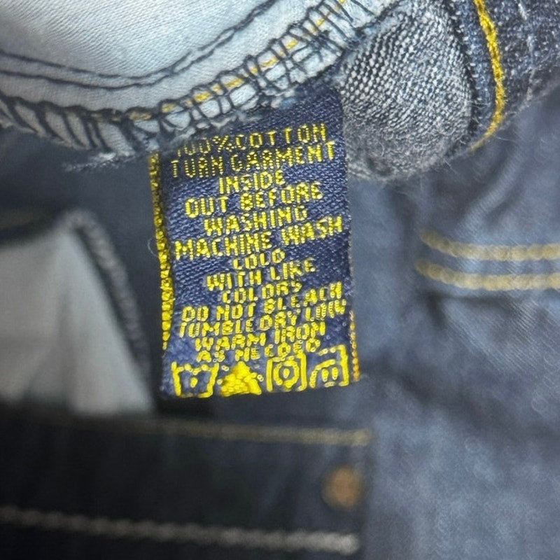 Karl Kani Gold Dark Wash Baggy Loose Fit Denim Jeans Men’s Size 42x32 Y2K Hip Hop Streetwear