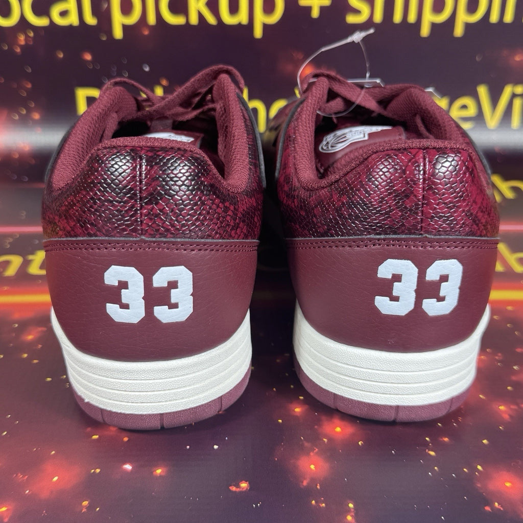 Patrick Ewing Rebound Backcourt Snake Burgundy Sneakers Shoes 1RMSN06-117 8.5
