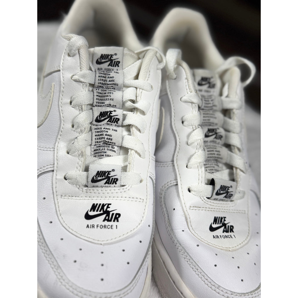Nike Air Force 1 Low White Black Outline CJ4092-100 Youth Sz 7Y Men 7 Women 8.5