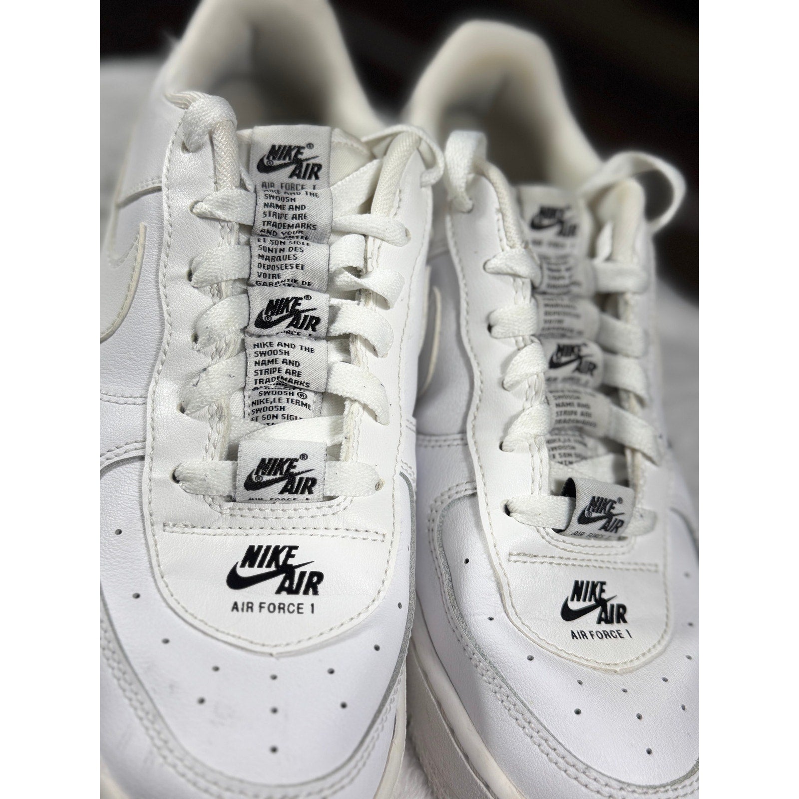 Nike Air Force 1 Low White Black Outline CJ4092-100 Youth Sz 7Y Men 7 Women 8.5