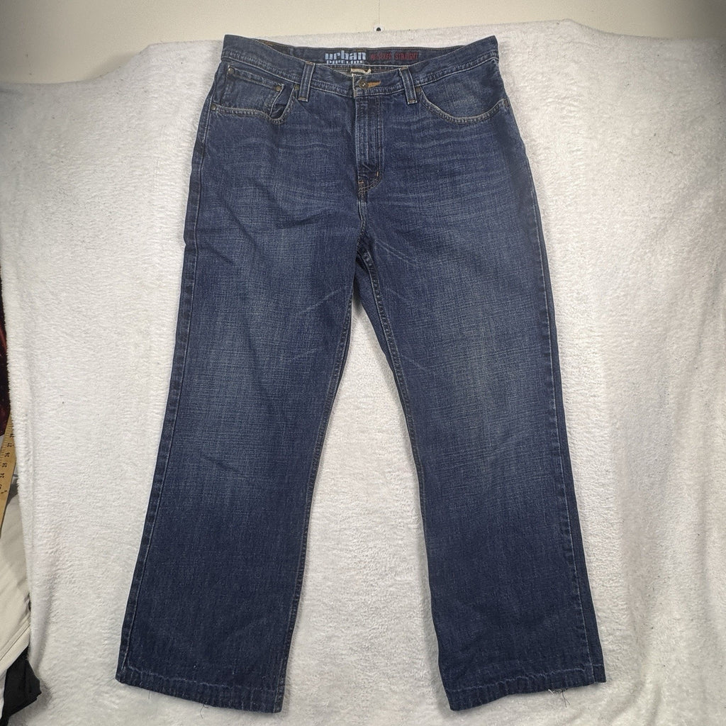 Urban Pipeline Relaxed Straight Jeans Mens 36x32 Blue Denim 100% Cotton Baggy