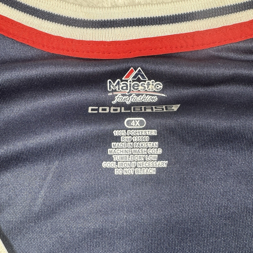 Vtg Majestic Atlanta Braves Baseball Cool Base BP Jersey Mens 4XL 4X V-Neck Blue