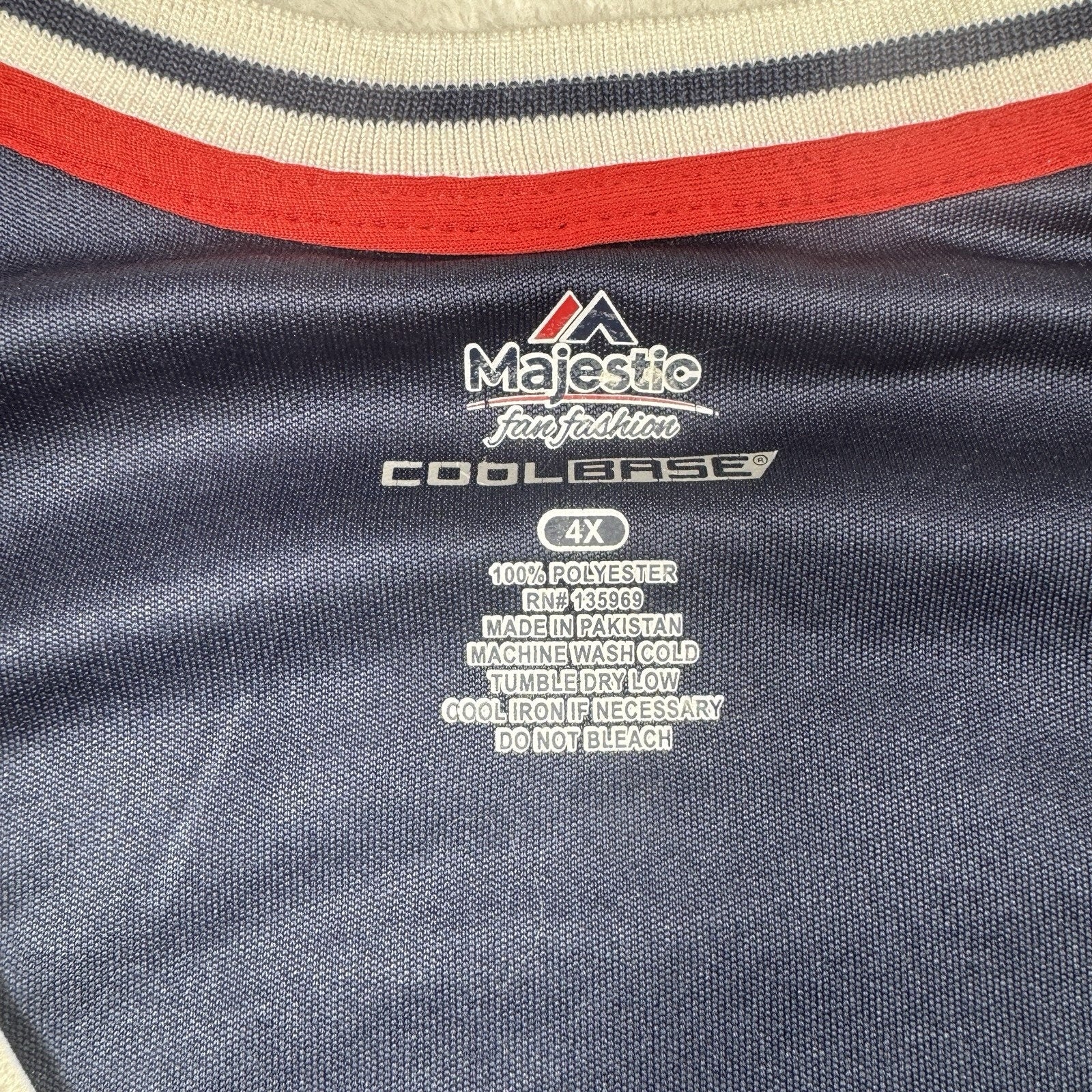 Vtg Majestic Atlanta Braves Baseball Cool Base BP Jersey Mens 4XL 4X V-Neck Blue