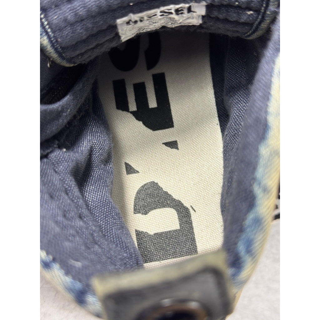 Diesel D-Velows Mid Lace Denim Distressed High Top Sneakers Men’s 9.5 Y2K Grunge