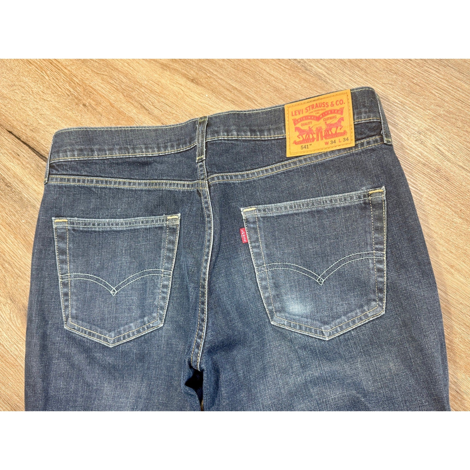 Levi’s 541 Athletic Taper Stretch Jeans Men’s 34x34 Dark Wash Denim Y2K Pressed