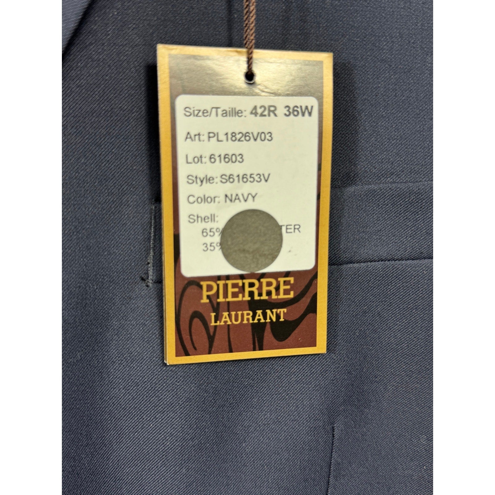 Pierre Laurant Navy 3 Piece Suit 42R 36W New With Tags Wedding Prom Formal