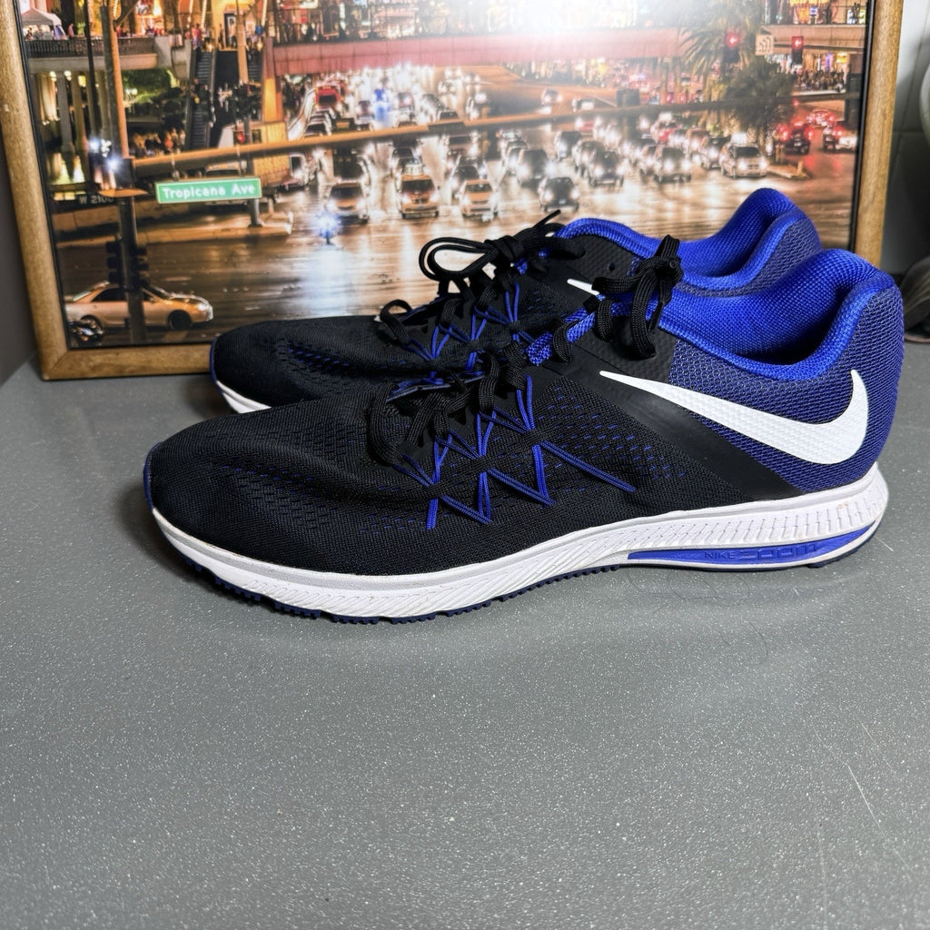 Nike Zoom Winflo 3 Mens Size 15 Blue Black Athletic Running Shoes Sneakers