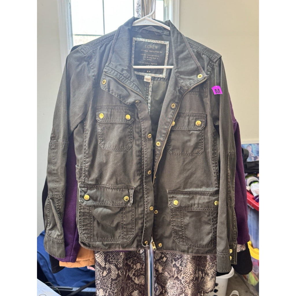 J. Crew Women's Downtown Field Jacket In Green Gold Size M Medium