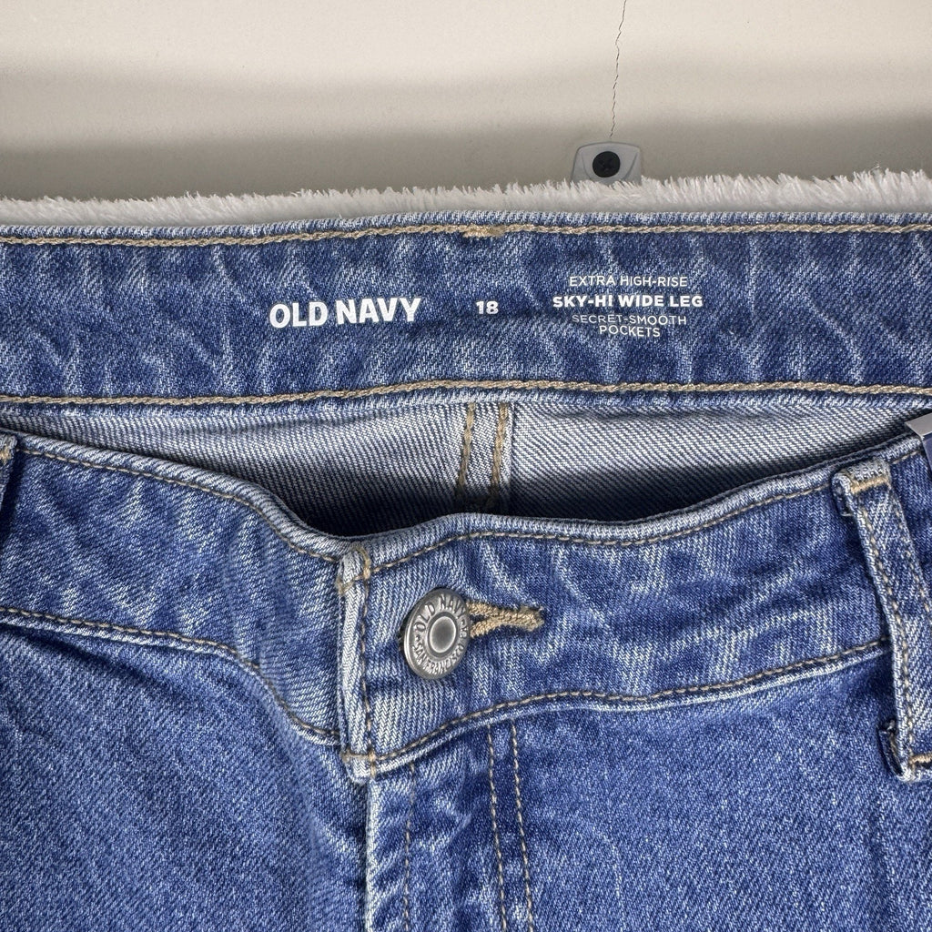 Old Navy Sky-Hi Wide Leg Braided Jeans Womens 18 Extra High Rise NWT Denim