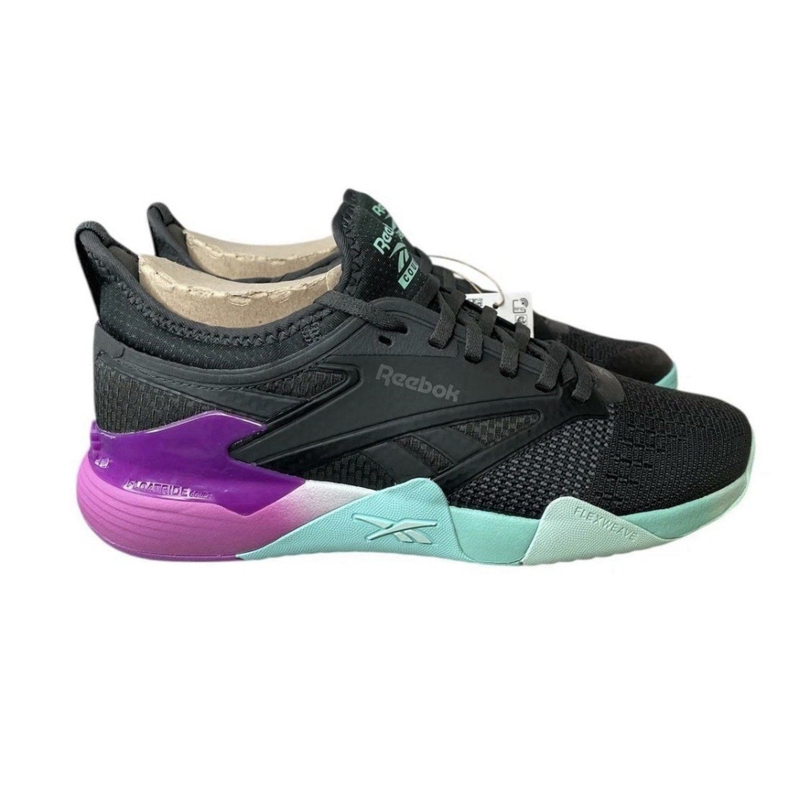 Reebok Sneaker Training 100212266 Nano Court Grey Purple Aqua Mens 10 Women 11.5