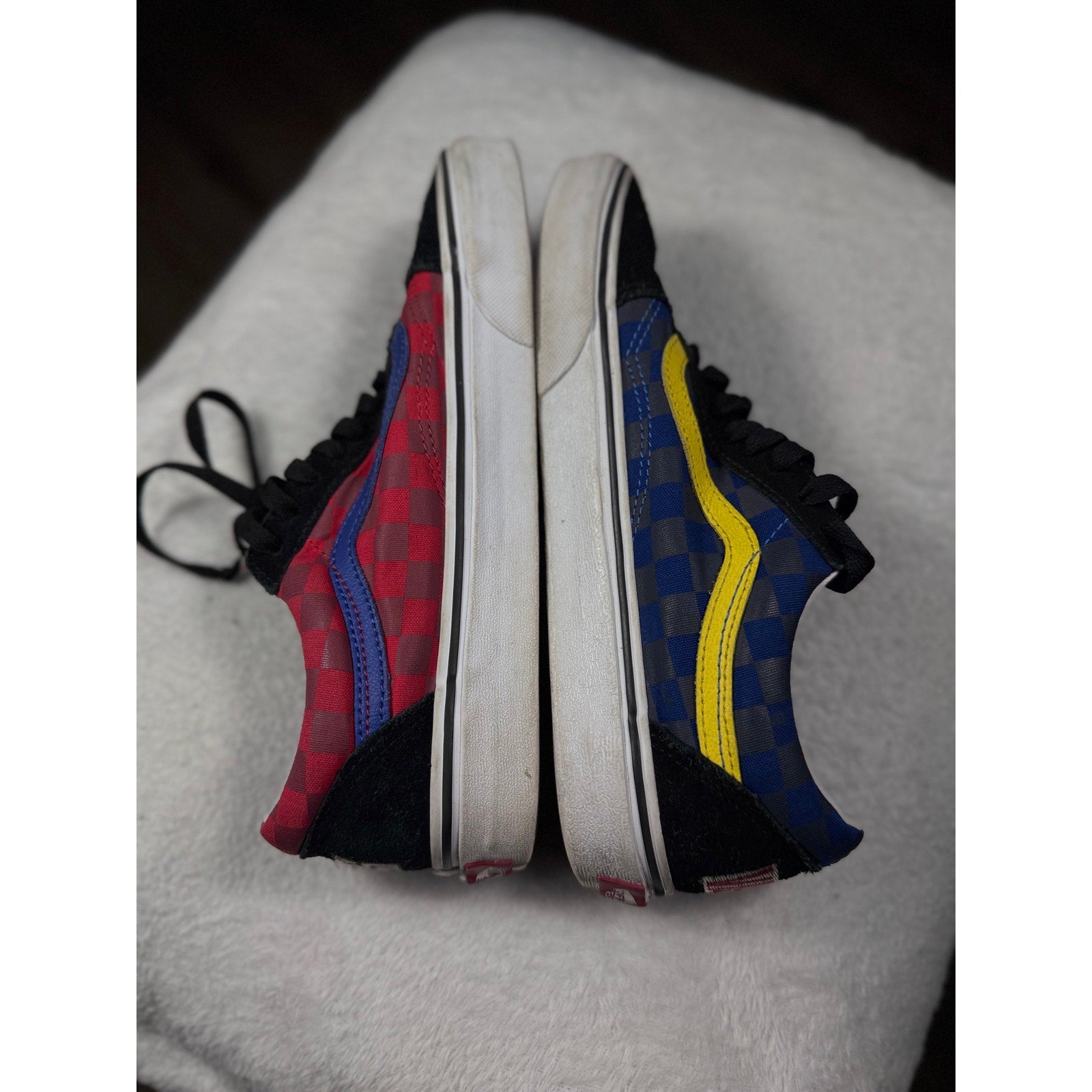 Vans Old Skool Mismatch Checkerboard Colorblock Skate Shoes Men’s 8 W 9.5 500714