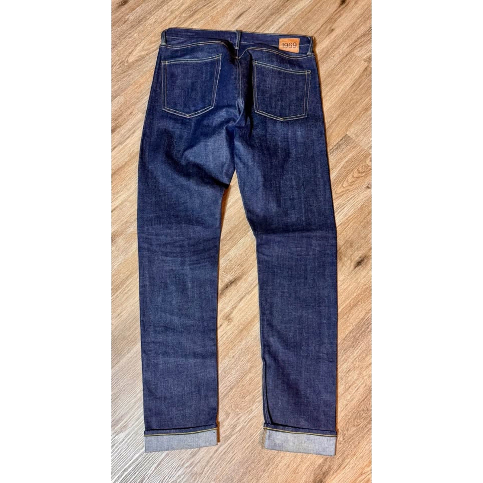 Gap 1969 Japanese Selvedge Raw Indigo Skinny Straight Men’s Jeans 36x36 Button Fly