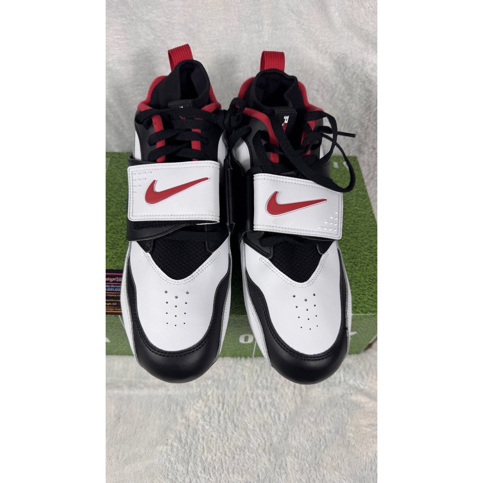Nike Diamond Turf 93 TD Football Cleats Men’s 11 White Black Red HF5298-100 New