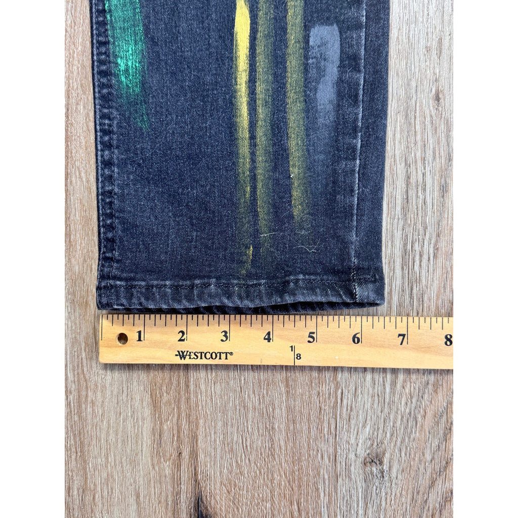 Switch Remarkable Distressed Paint Splatter Jeans Men’s 40x32 Slim Taper Black Denim NWT