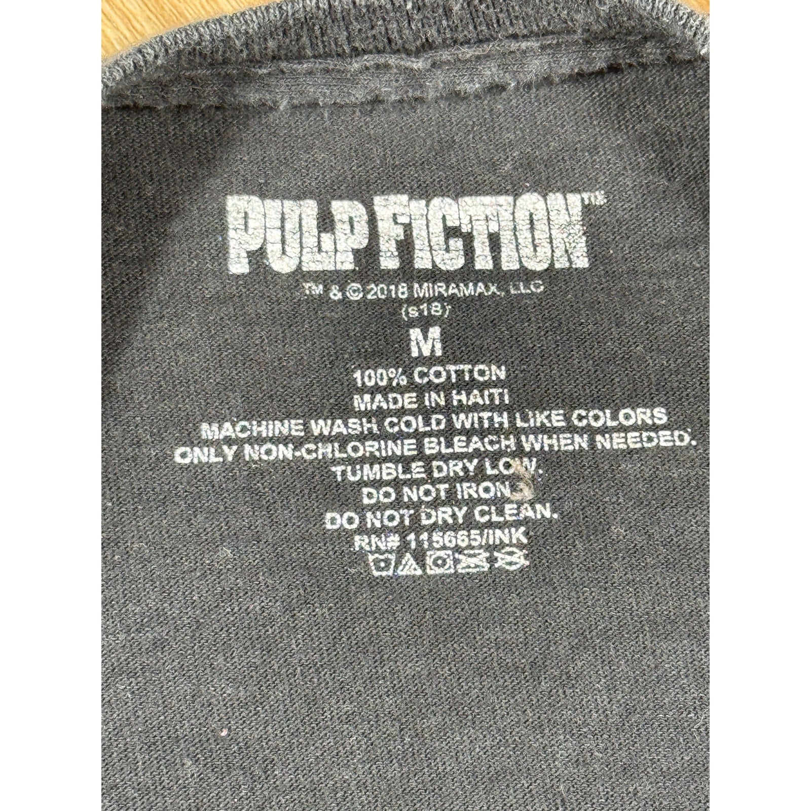 2018 Pulp Fiction Movie Graphic T Shirt Black Uma Thurman Film Tee Men’s Medium